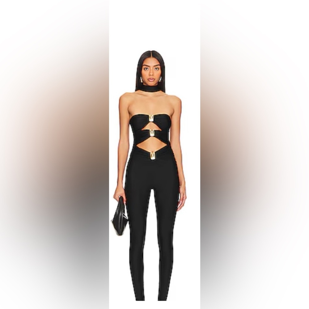 Ronny Kobo Cutout Jumpsuit – Jet Black | Size Small